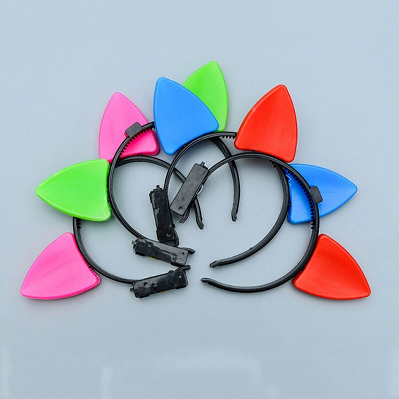 Women Girls LED Flashing Cat Animal Ear Headband Glowing Headwear Hairband Wedding Glow Wedding Party Supplies