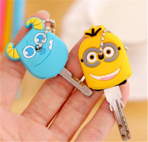 2 PCS Animal Silicon Key Caps Covers Keys Keychain Case Shell Novelty Item Figurines For key Control Dust Cover Keychain Decor: 3