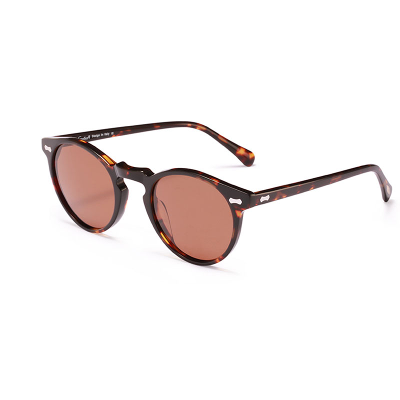 Carfia Gafas De Sol Mujer Hombre Polarizadas Redondas lentes de sol Gregory Peck Women Vintage Sunglasses 100% UV400 5288: Tortoise brown / Round for Lens 46mm