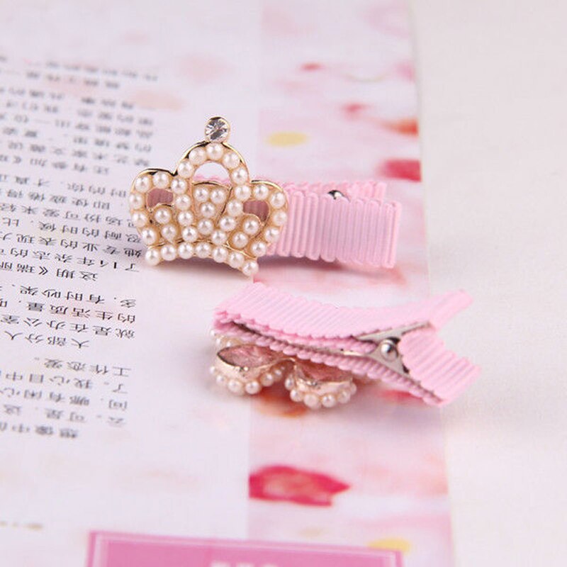 Korean Children's Pearl Hairpin Baby Hair Clips All-Inclusive Cloth Baby Girl Hair Accessories Birthday for Kids Crown