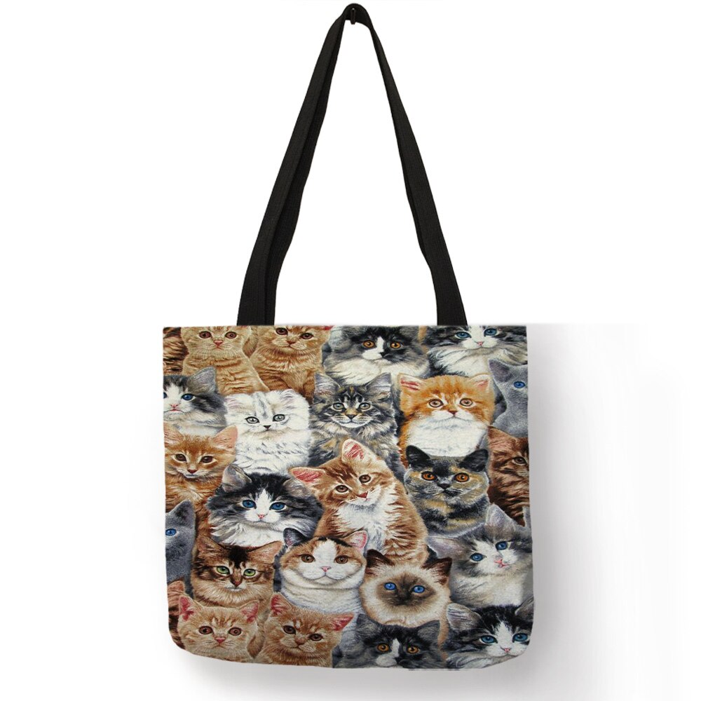 Lustige 3D Siamese Katze Menge Drucken Handtasche Für Frauen Dame lässig Büro Schulter Tasche Große Kapazität Tote Taschen Für Einkaufen: 007