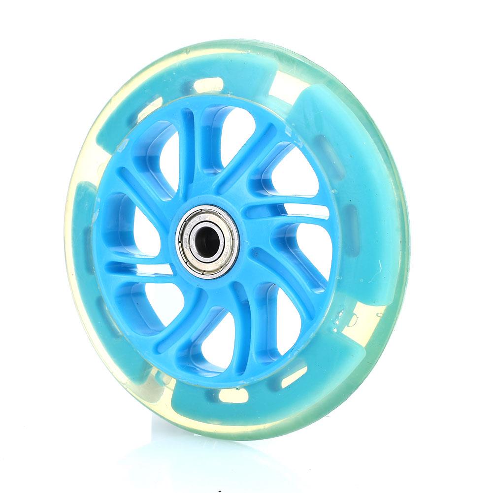 Scooter enkelt vridende glidehjul skateboard hjul indkøbskurv 120mm 2 farver pu longboard scooter hjul holdbart: Bule