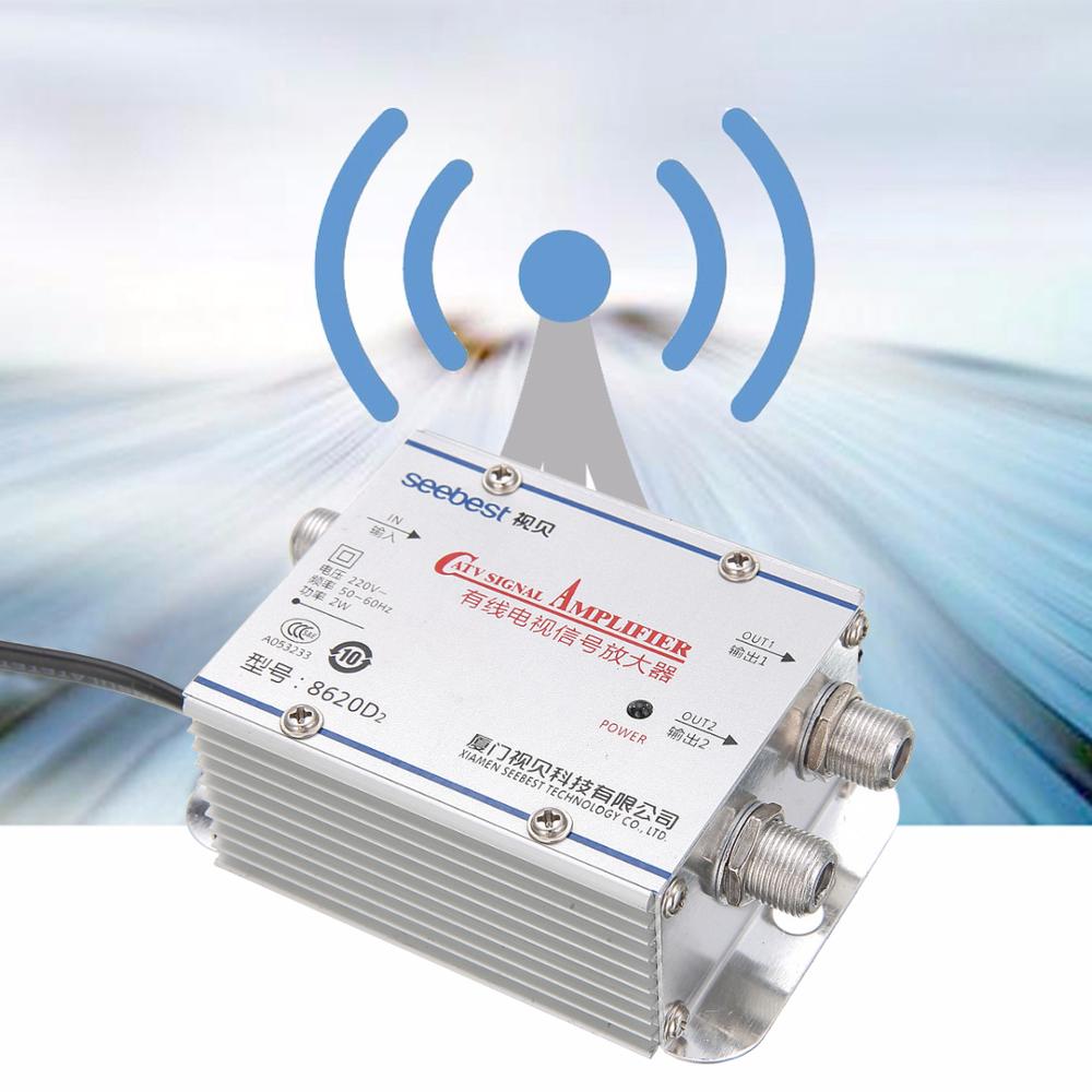 Tv antenner signalforstærker forstærker 2 måde 1 in 2 ud catv kabel signal antenne til tv booster splitter hjem udstyr 45 mhz -860 mhz