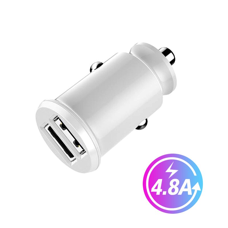 ANMONE Mini Schnelle Dual USB Auto Ladegerät Adapter 3,1 EINEN Schnellen Ladung Auto Telefon Ladegerät Für Tablette praktisch Auto-ladegerät: 4.8A Weiß Ladegerät