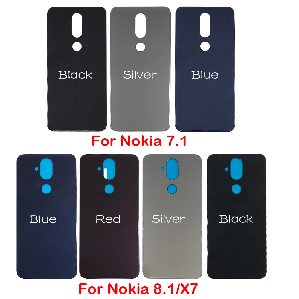 1 Stks/partij Voor Nokia 9/Voor Nokia 7/Voor Nokia 7.1/Voor Nokia 8.1 X7 Vervanging glas Achterdeur Batterij Cover Case
