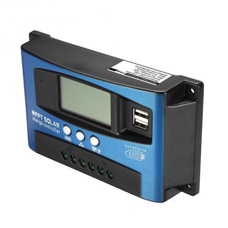 100A Mppt Solar Laadregelaar Dual Usb Lcd Display Auto Zonnepaneel Oplader Regulator Belasting Ontlader Solar Controllers