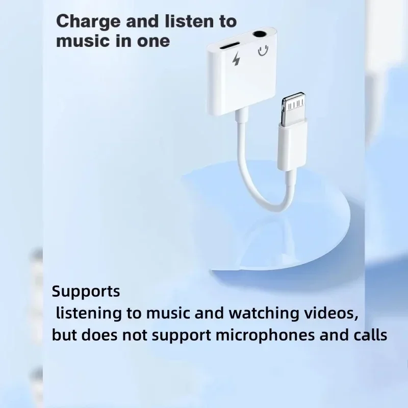 Audio OTG Adapter for IPhone 15 14 13 12 11 Pro Max Aux Jack Headphone 3.5 Mm To Headphone Jack Charger Splitter Converter