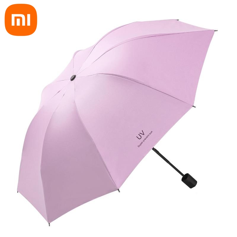 Xiaomi uv guarda-chuva dobrável à prova dwindproof água à prova de vento 8 osso guarda-chuva anti-uv dias ensolarados simples cor sólida guarda-chuva manual
