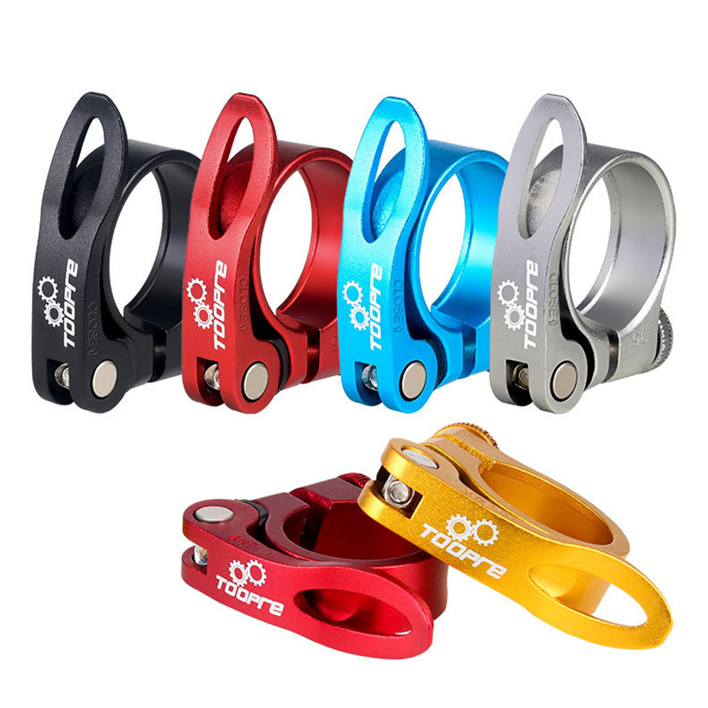 Bike Seat Post Clamp Aluminum Alloy Bicycle Quick Release Seatpost Tube Clip Universal Saddle Fixing Clamp Ring Bicycle Part