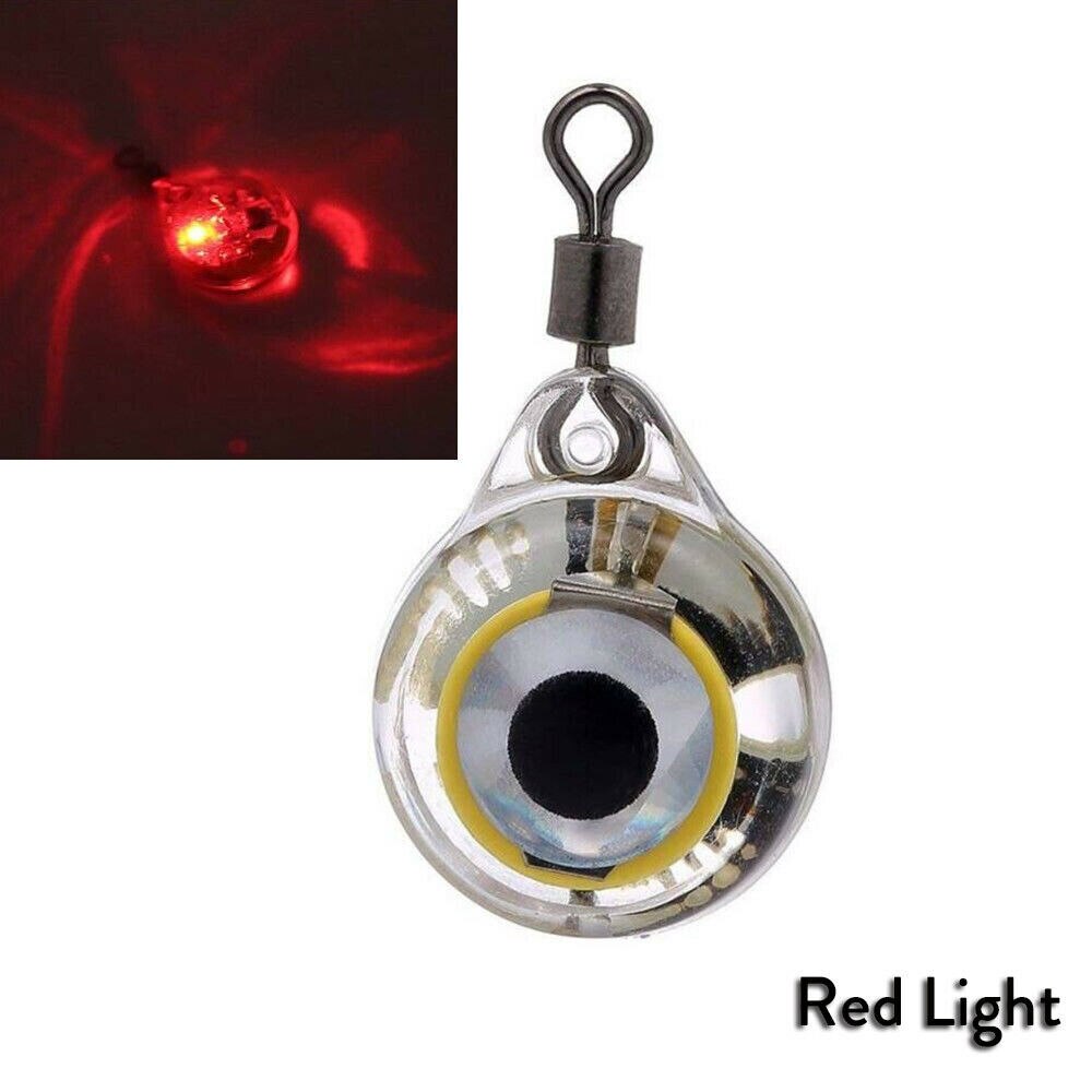 Señuelo de pesca con luz LED, forma de ojo, calamar, luminoso, para atraer peces, IP68, 20x: Rojo