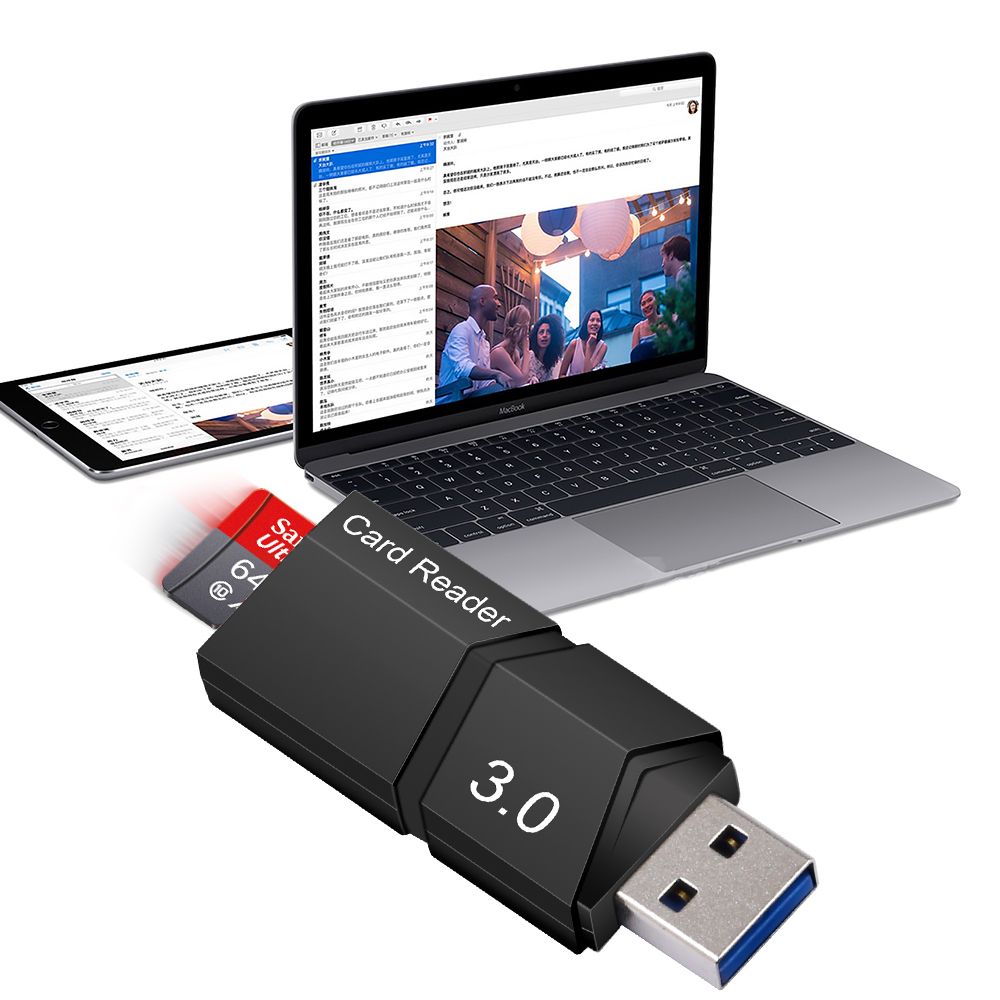 Lecteur de carte Micro SD USB 3.0, lecteur de carte mémoire intelligent, adaptateur pour clé USB 2.0