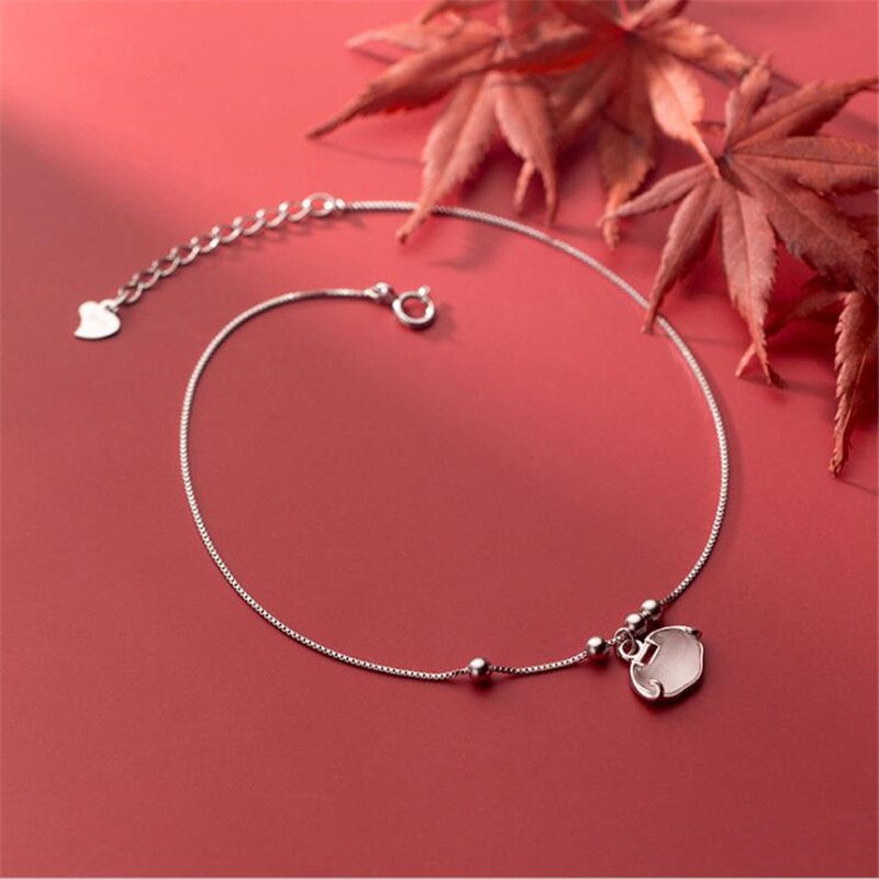 Trend Frauen Fußkettchen 925 Silber Edlen Schmuck Nette Kristall sperren Anhänger Armbinde Für Mädchen Party Zubehör Dame Glück