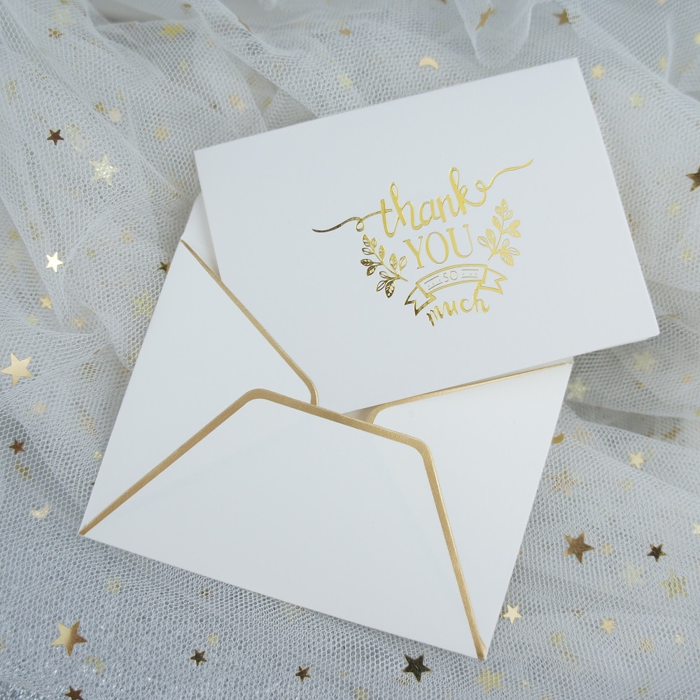 25 satz Gold danke falten karte blume Danke geben Schild Karte senden Glück Liebe hochzeit Party karten Einladung mit umschlag