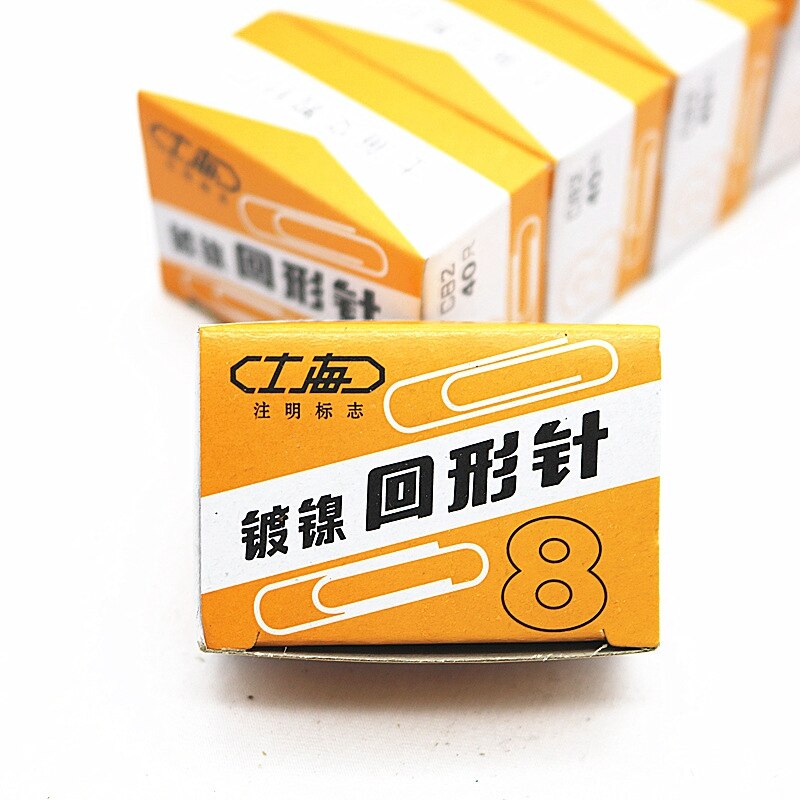 25Pcs/box Metal paper clip bookmark memo clip Office School stationery supplies round clips Curved needles 8th(50mm) paper clips