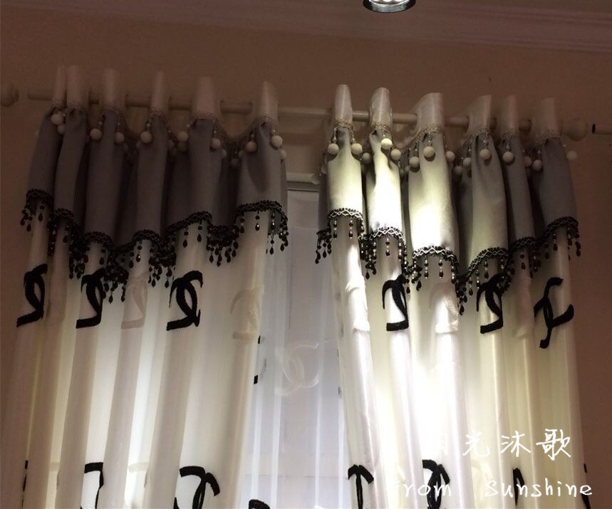 Double Layer Blackout Curtains Star Cutout for Living Room Jinya Home Decor White Sheer Window Curtain