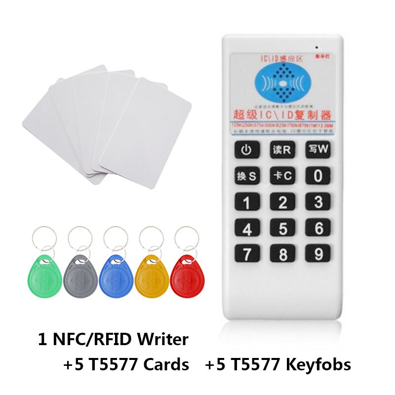 Handheld RFID NFC 125Khz-500Khz Reader Duplicator IC 13.56MHZ Smart Cloner Card ID Copier ReWriter Cards key Suit: Package 3
