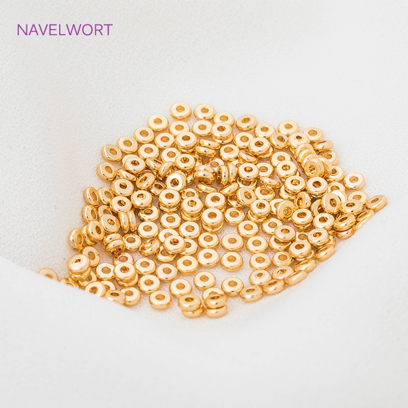 bisuteria materiales por mayor Cuentas espaciadoras chapadas en oro de 18k para fabricación de pulseras, cuentas para abalorios, accesorios de joyería, suministros de fabricación de joyas DIY al por mayor