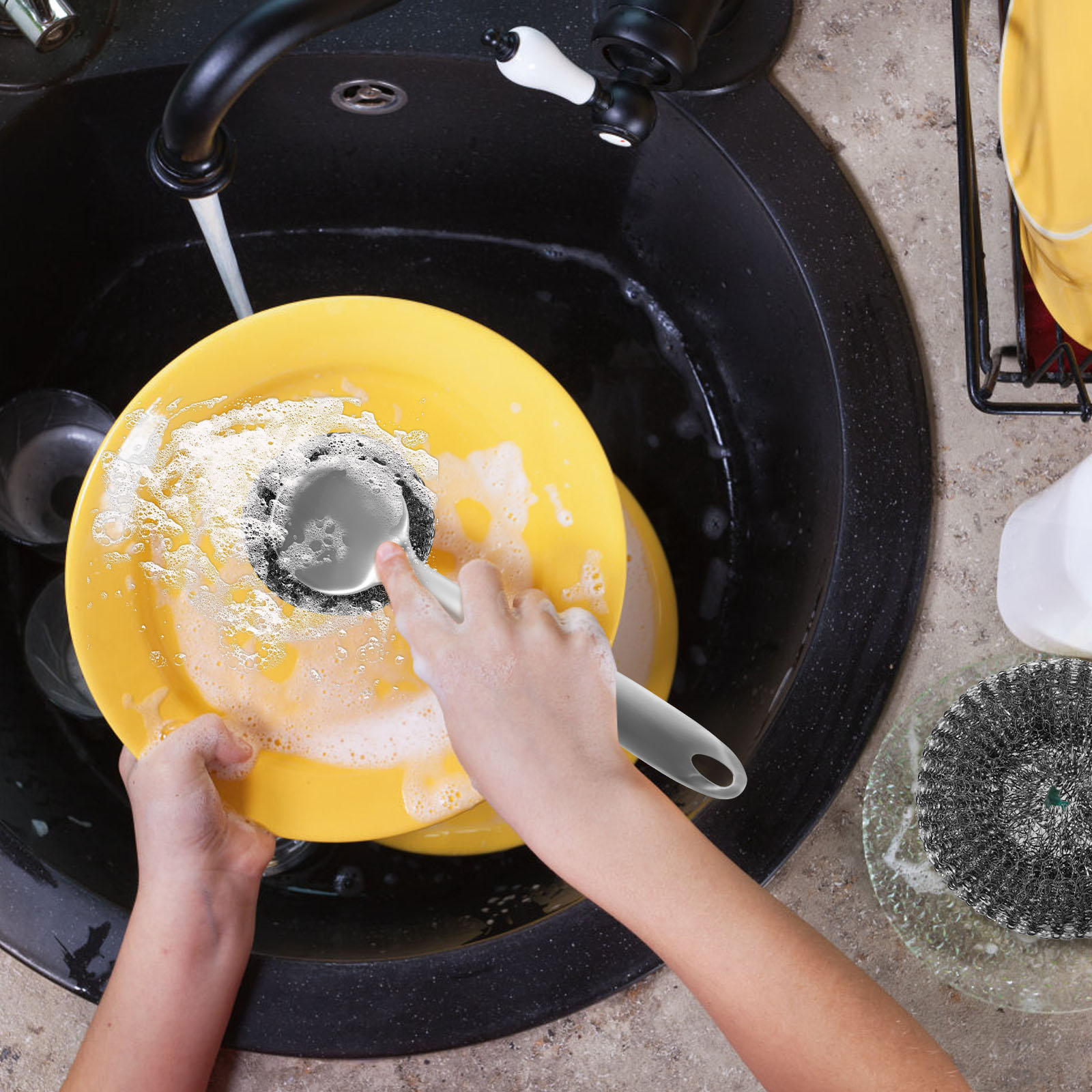 5/10 Stuks Staaldraad Bal Pot Borstel Lange Steel Keuken Gerechten Scrubber Sterke Decontaminatie Roest Verwijderen Gebruiksvoorwerpen Schoonmaken tool