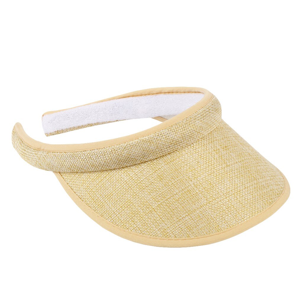 Unisex justerbar mænd kvinder sommer sport pandebånd klassisk solskærm hat cap sport sommer hat kvinder strand  #t1p: Beige