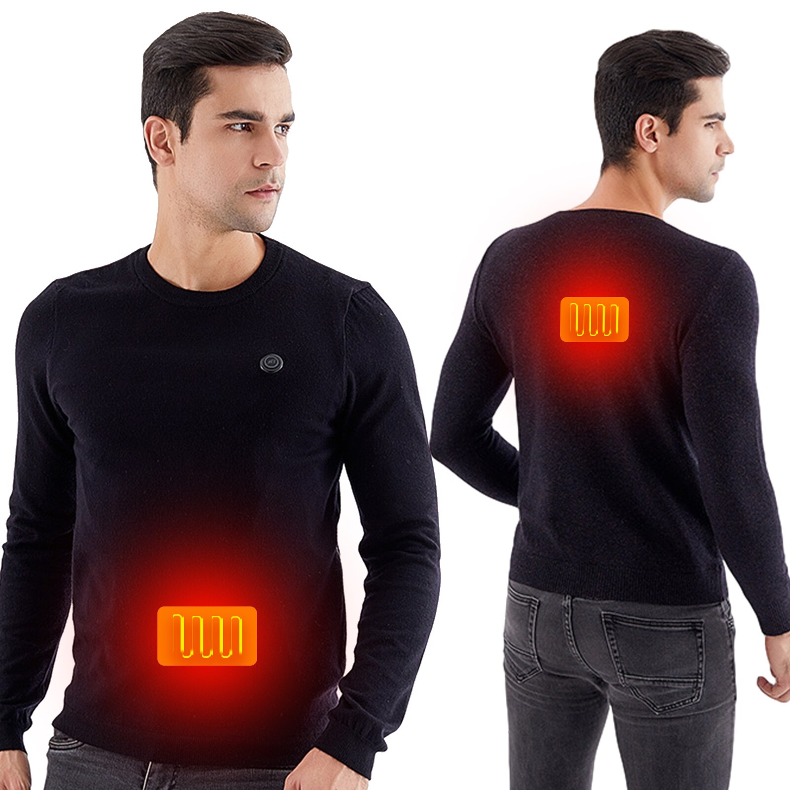 Verwarmde trui, uniseks, USB elektrische winter, outdoor, verwarmd sweatshirt, lichtgewicht, winddicht, verwarmde kleding, 8 verwarmingszones, Grijs, M