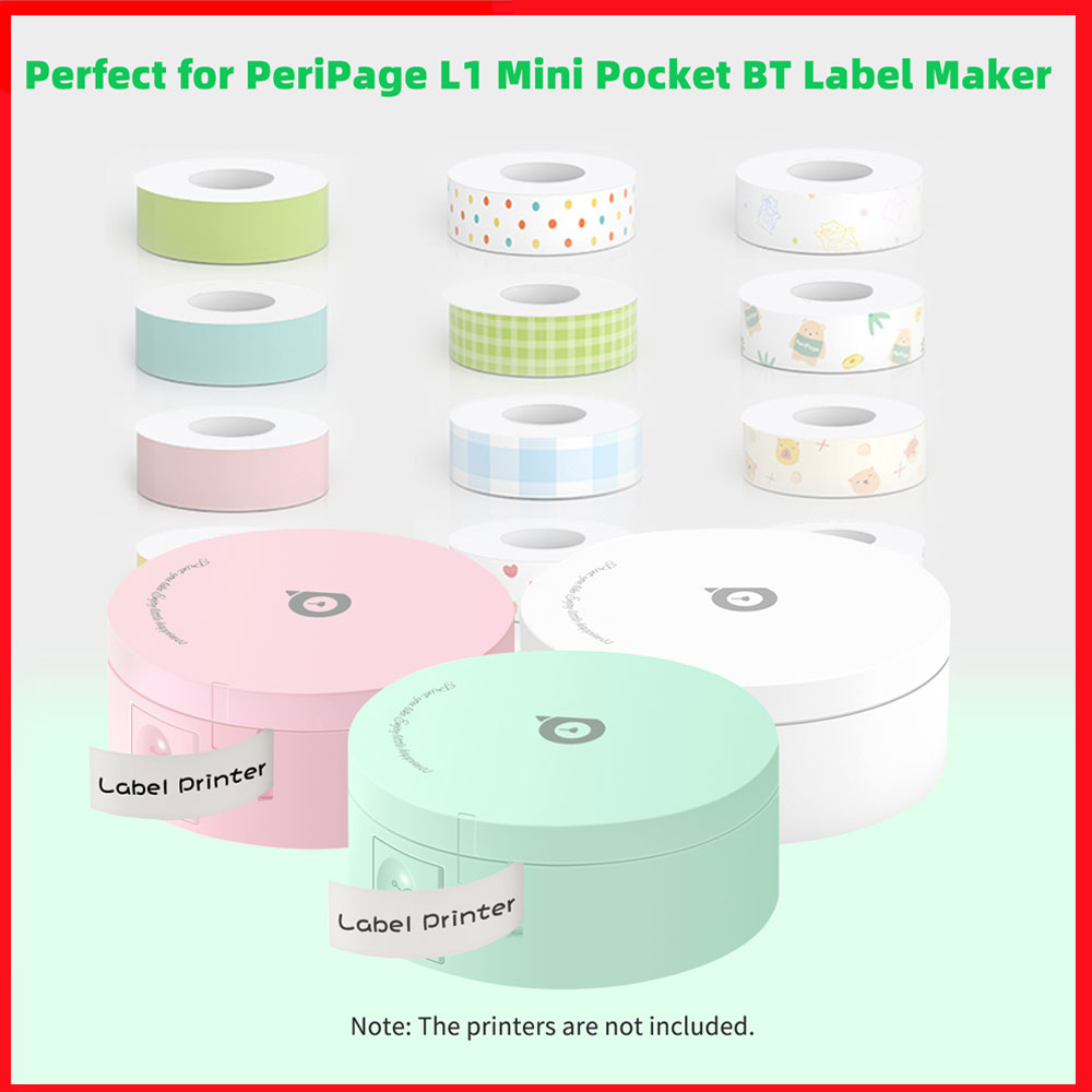 14 Options Label Paper Cute Pattern Sticky Tape Paper Name Price Barcode Sticker Waterproof for PeriPage L1 Mini Pocket BT Label