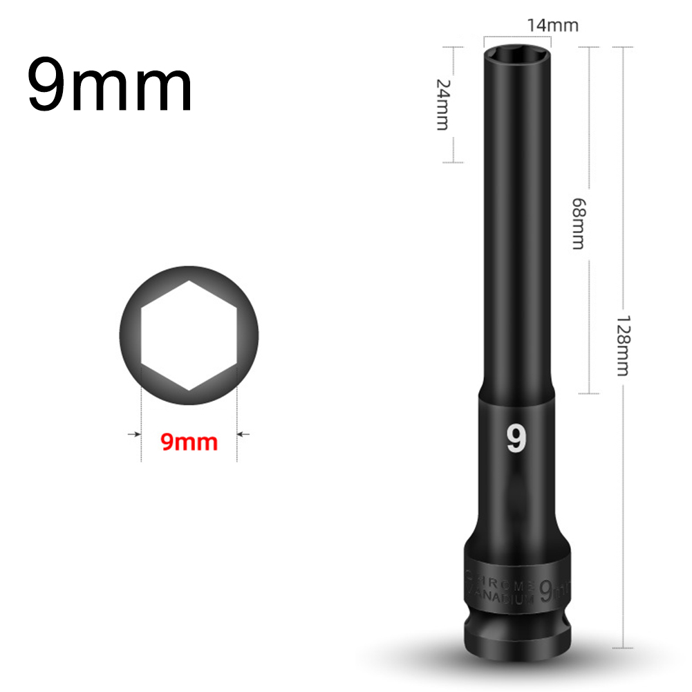 1/2 Drive Socket Impact Wrench Hex Socket Head 8-24mm Adapter Spanner Converter Deep Impact Socket Head Tire Removal Tools