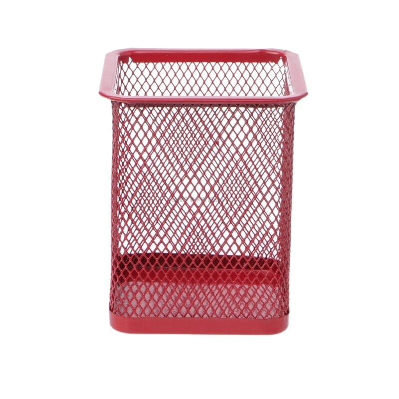 Rectangular Mesh Style Metal Pencil Holder Organizer Desk Pen Containers: 5