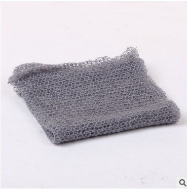 40*60 CENTÍMETROS Fotografia Bebê Props Mohair Wraps Cobertor Estiramento Knit Envoltório Foto Recém-nascidos Wraps Acessórios Artesanais de Pano: Cinza