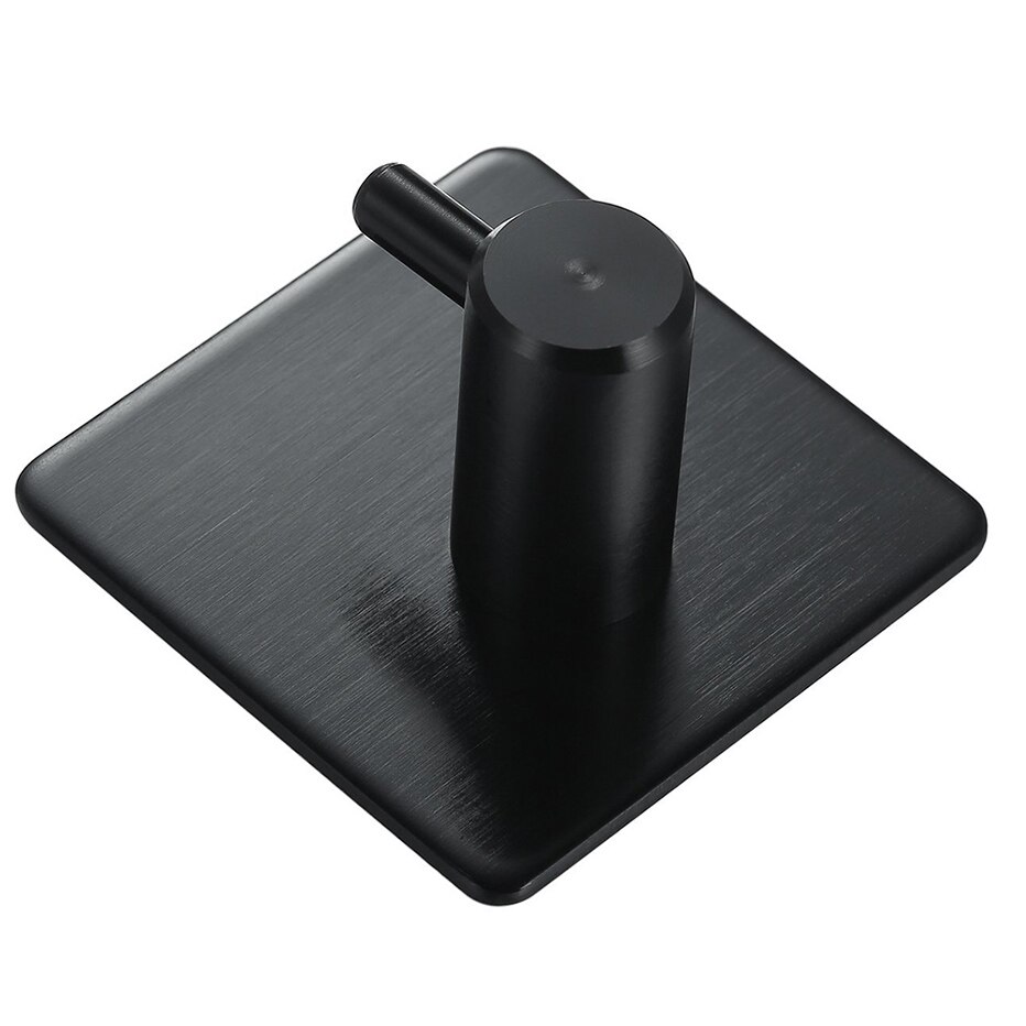 Black L-shape Hooks Waterproof Adhesive Hanger Wall-mounted Clothes Umbrella Keys Hats Storage Hook Drill-free Decoration Hooks