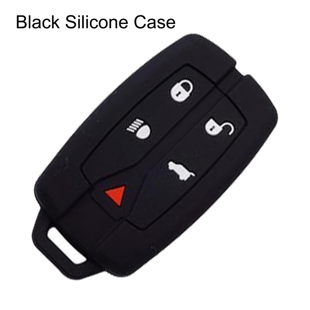 OkeyTech for Land Rover Freelander 2 Discovery Remote Smart Car Key Fob Replacement Key Case Shell 5 Button Uncut Blade No Logo: Black Sillicon Case