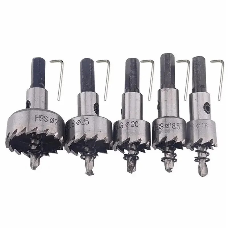 Hole Saw Cutter Drill Bit Set Holesaw Core HSS Wood Soft Metal Sheet Plastic PVC Stainless Steel High Speed for Power Tool: Red