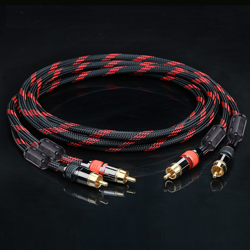 DIYLIVE 1 para kabel audio RCA 2 RCA do 2 RCA Interconnect kable radio HIFI 6N OFC z męskiego na męskie dla wzmacniacza DAC TV samochodowy sprzęt audio: Beżowy / <= 1-> 0.5 m