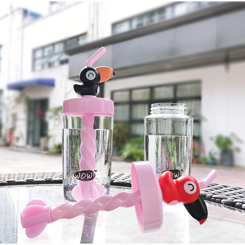 Toucan stirring sippy cup male and female students readily cup juice cup Korean children plastic cup cup
