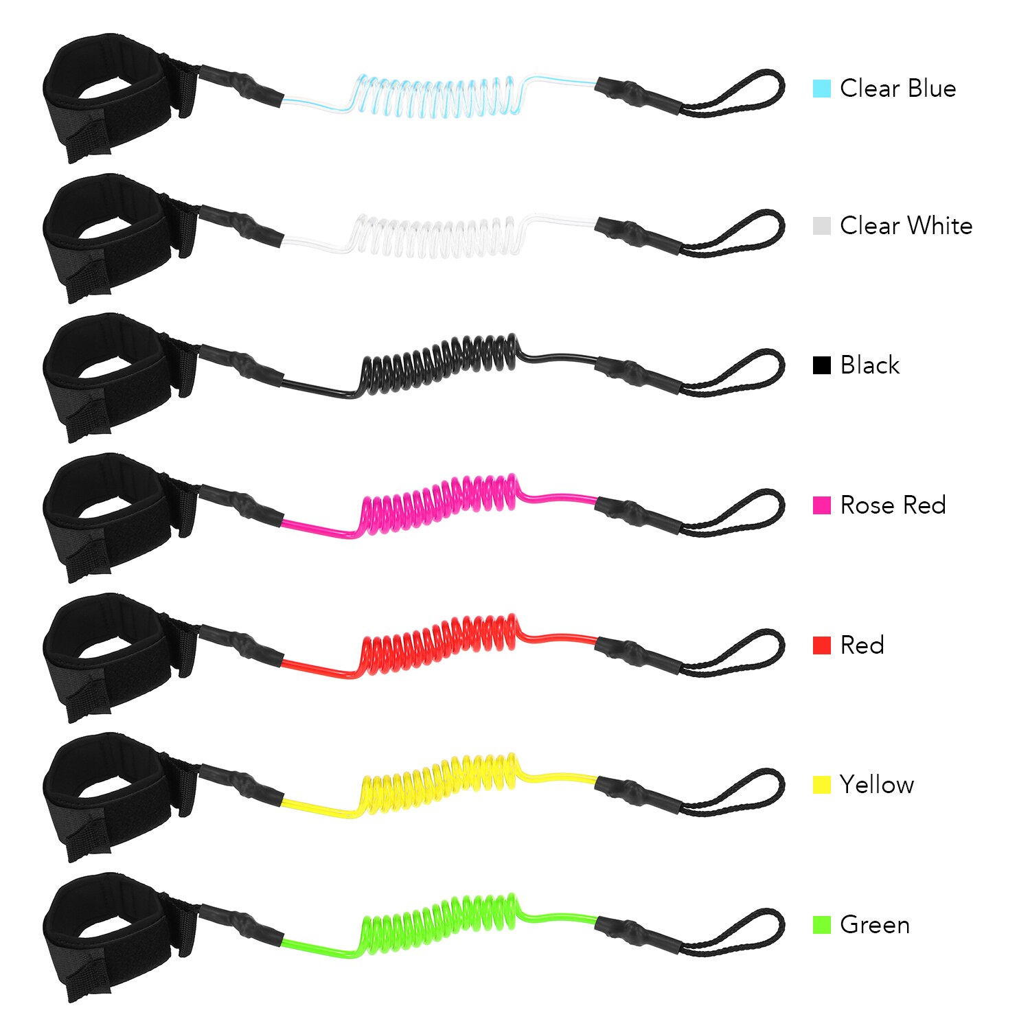 4ft/5 millimetri Surf Corda Caviglia Guinzaglio Surf Elastico A Spirale In piedi su pagaia tavola Corda Gamba Alla Caviglia Tavola Da Surf Guinzaglio bodyboard Pinne