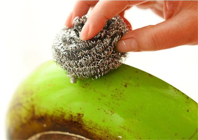 1 stk køkken rustfrit ståltrådkuglerenser stædige pletter rengøringsbold køkkenforsyning fade rengøringsbørste