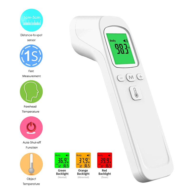 Nwe Body Thermometer Non-contact Ir Infrarood Voorhoofd Temperatuurmeting Digitale Infrarood Koorts Oor Thermometer: White