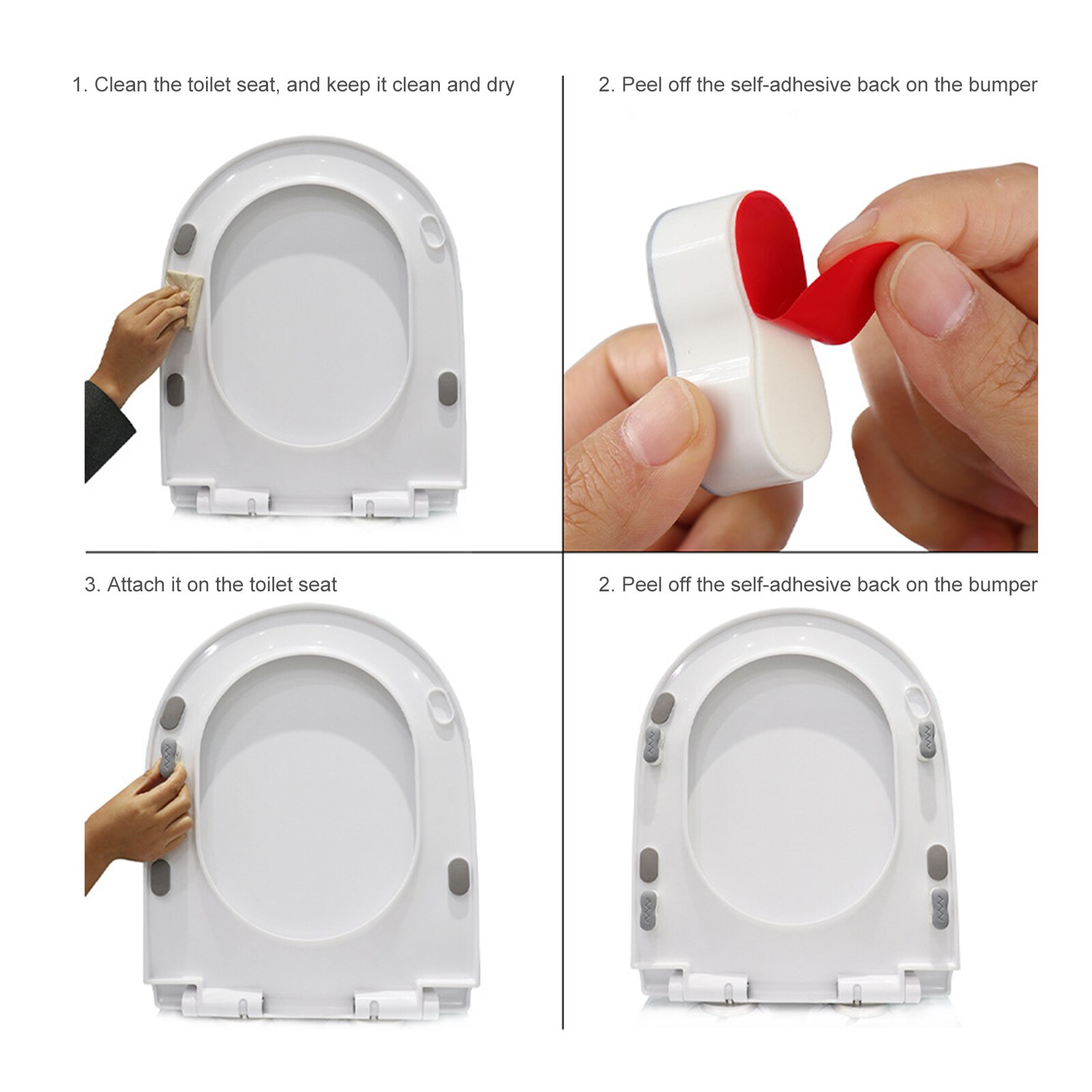 Topes de asiento de inodoro, separadores de tapa de inodoro, autoadhesivos, protección, accesorio de bidé