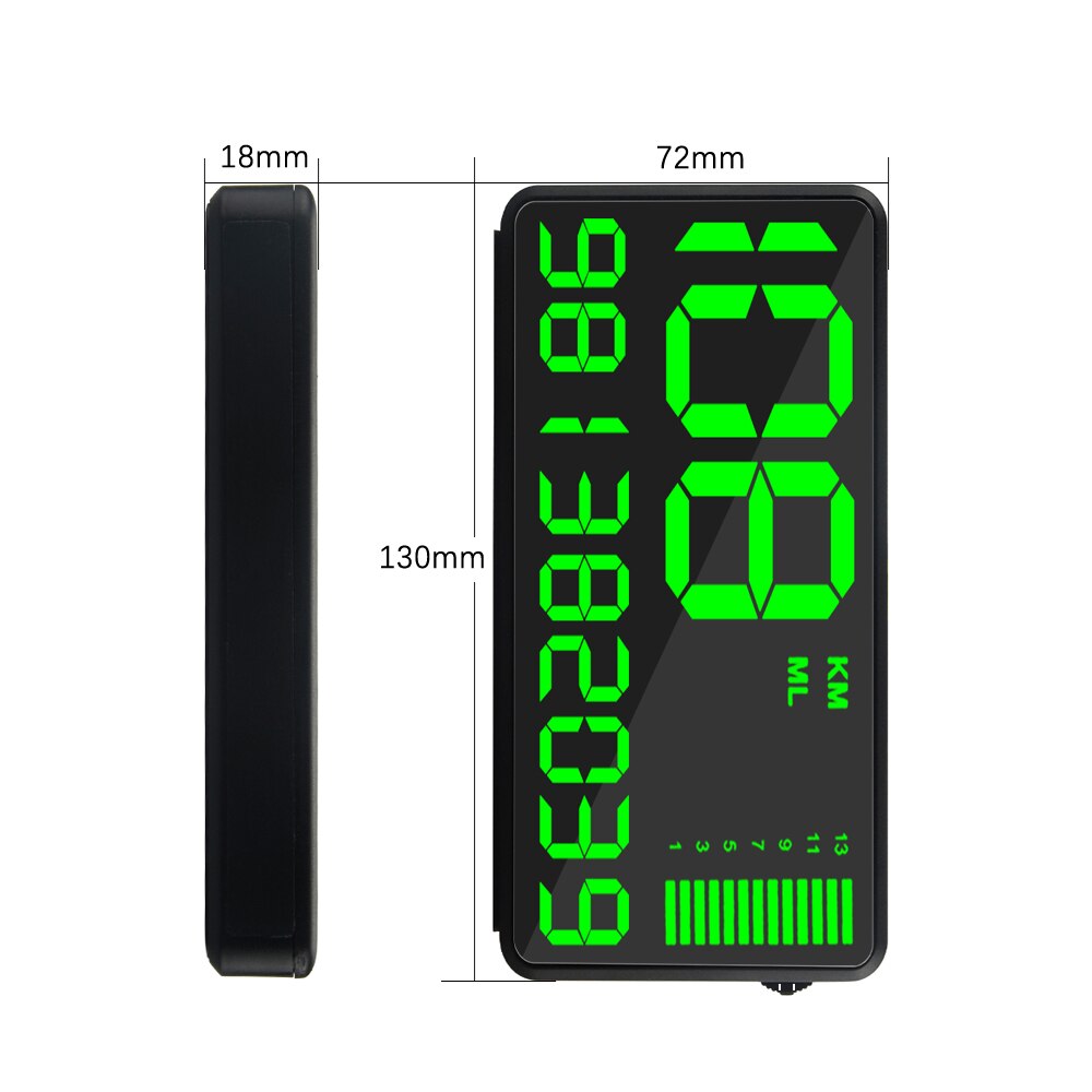 C90 Speedometer Hud Display Car Hud Over Speed Alarm System With Overspeed Alarm Driving Time Digital Car Clock Odometer