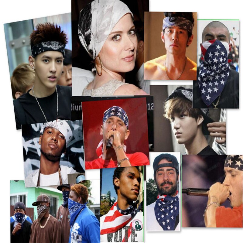 Sjaal Hip Hop Rode Bandana Man Vrouwen Mode Hoofdbanden Haarband Pols Wraps Haar Sjaals Haaraccessoires
