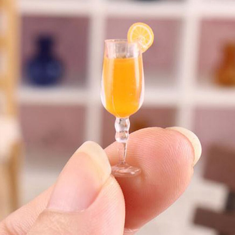 1x1:12 Dollhouse miniatura Bere Succo di Arancia Bambola Tazza di Alimento Della Cucina Accessori