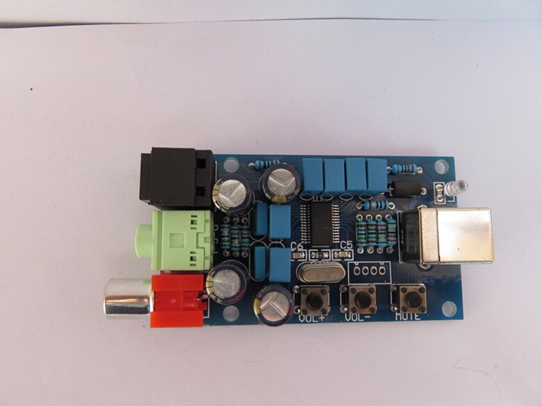 PCM2704 Decodificador USB DAC, tarjeta de sonido de ordenador, con DAC, fibra coaxial, con control de volumen