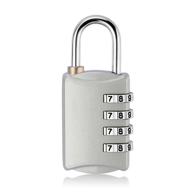 Baggage Lock 4 Digit Code Combination Password Lock Portable Travel Mini Carrying Luggage Case Security Padlock Safely Code Lock: 02 Silver