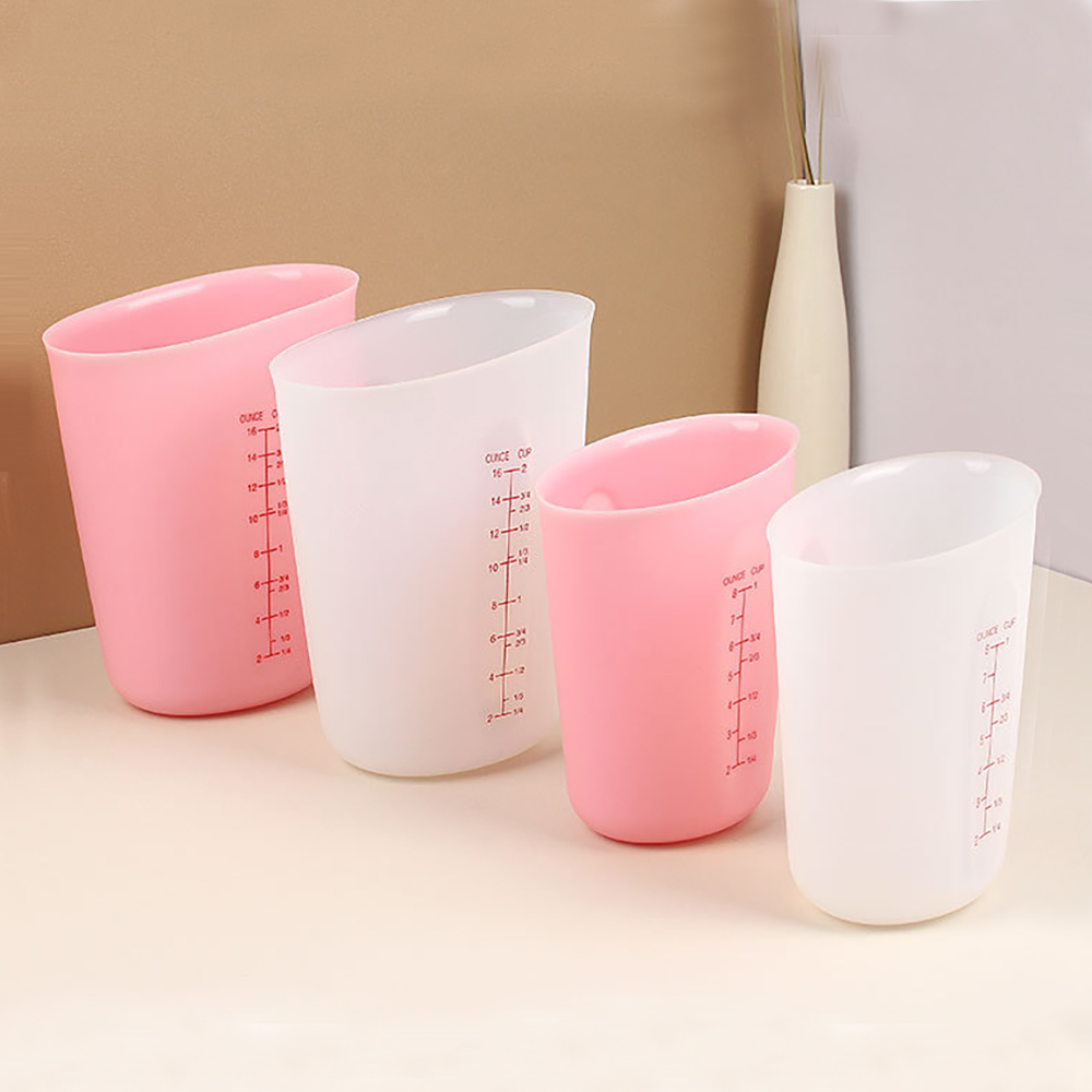 Tasse à mesurer en Silicone avec échelle, tasse à mesurer transparente, tasse à mesurer souple résistante à la chaleur, outil de cuisson 1 pièce