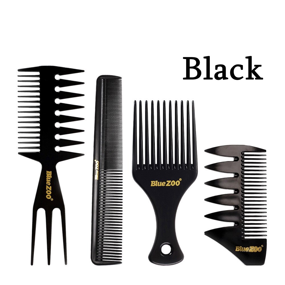 Conjunto de 5 cepillos peine , masaje de cuidado del cabello con espejo, herramienta de estilismo rizado húmedo/Seco, 5 unidades: black