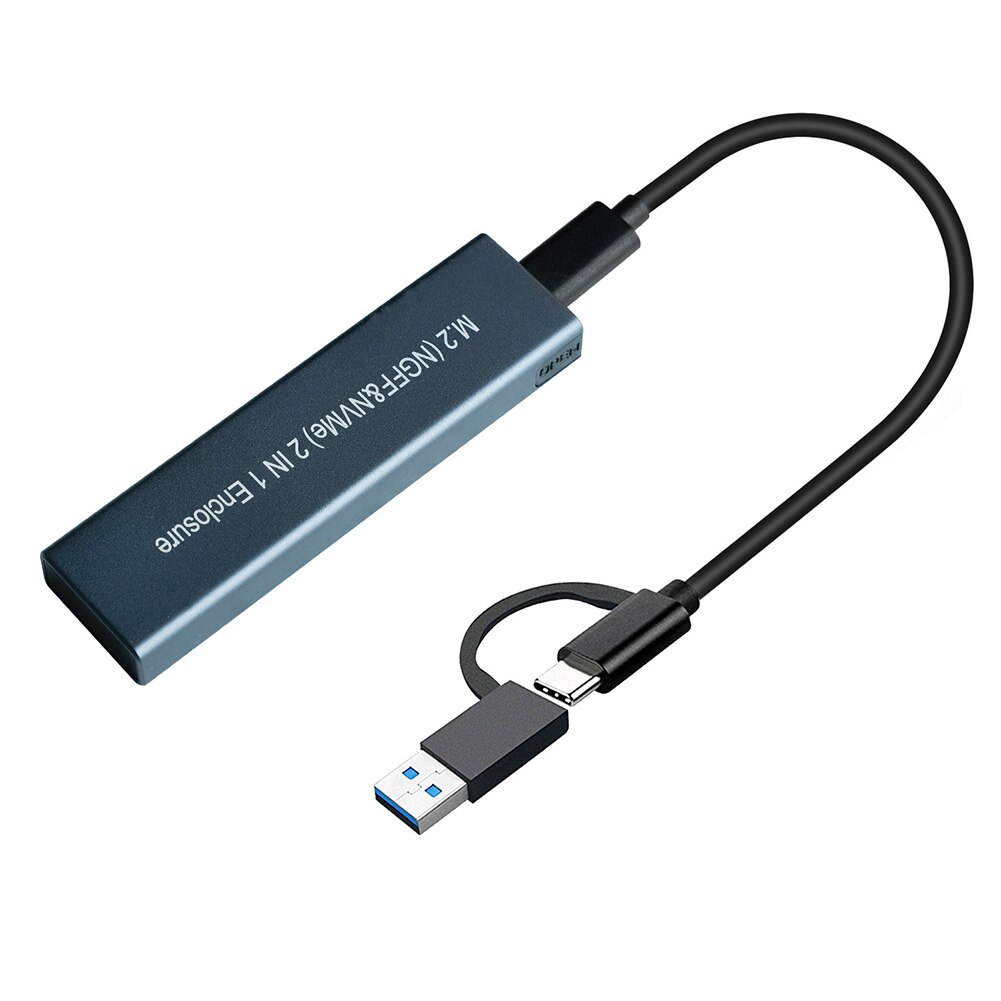 Carcasa de SSD M2 NVMe, adaptador de SSD M.2 a USB 3,1 con protocolo Dual OTG para NVME PCIE NGFF SATA M/B Key 2230/2242/2260/2280: A