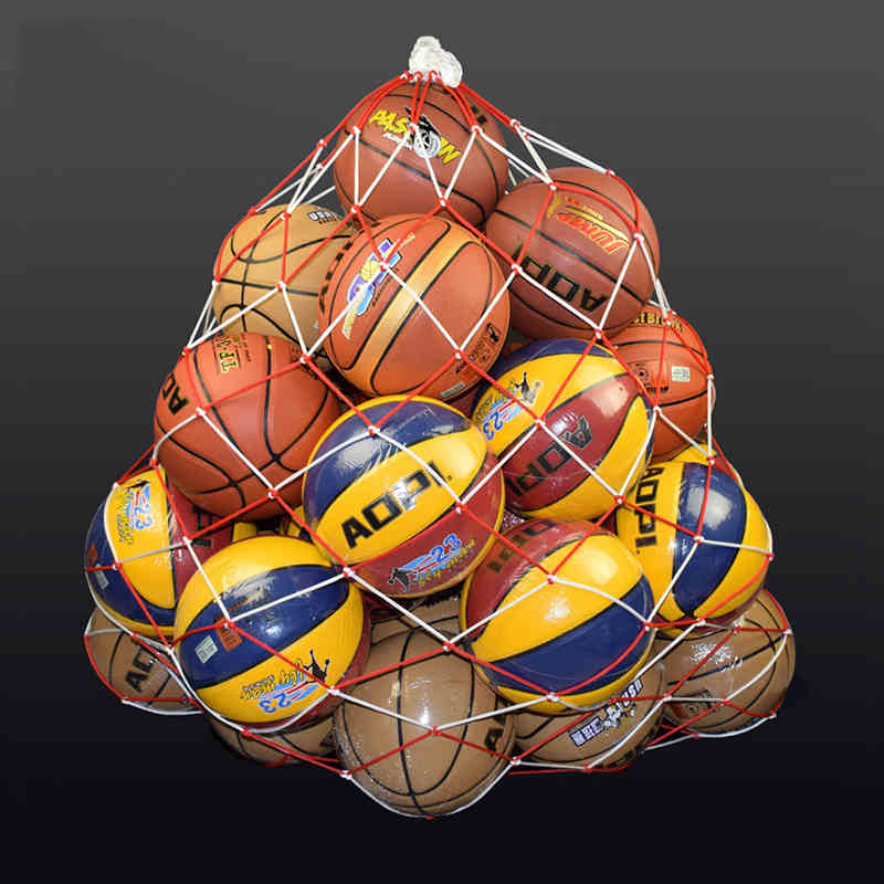 Bære nettveske basketballveske sport bærbart utstyr nylon nettveske bære mesh volleyballfotball fotballveske hold 10 ball