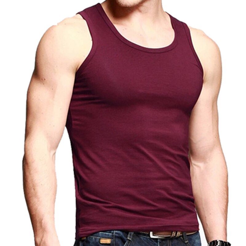 7xl tank toppe herre 6xl herre sweat big size vest sommer super stor modal undertrøje uden ærmer stor størrelse bodybuilding træning: Rødvin / Xl