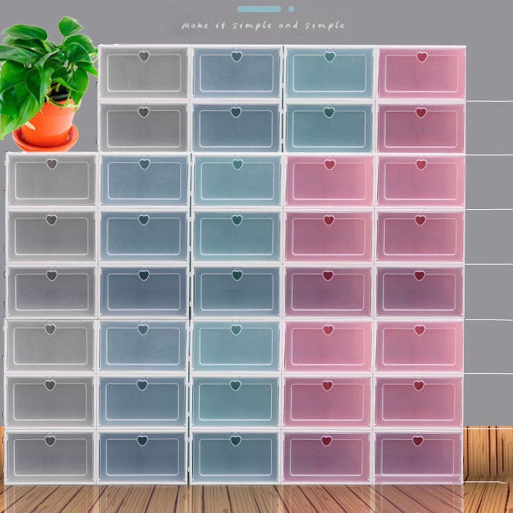 Transparante Plastic Schoenendoos Schoen Opbergdoos Schoenendoos Schoenendoos Flip Cover Lade Schoen Opslag Artefact Verdikking