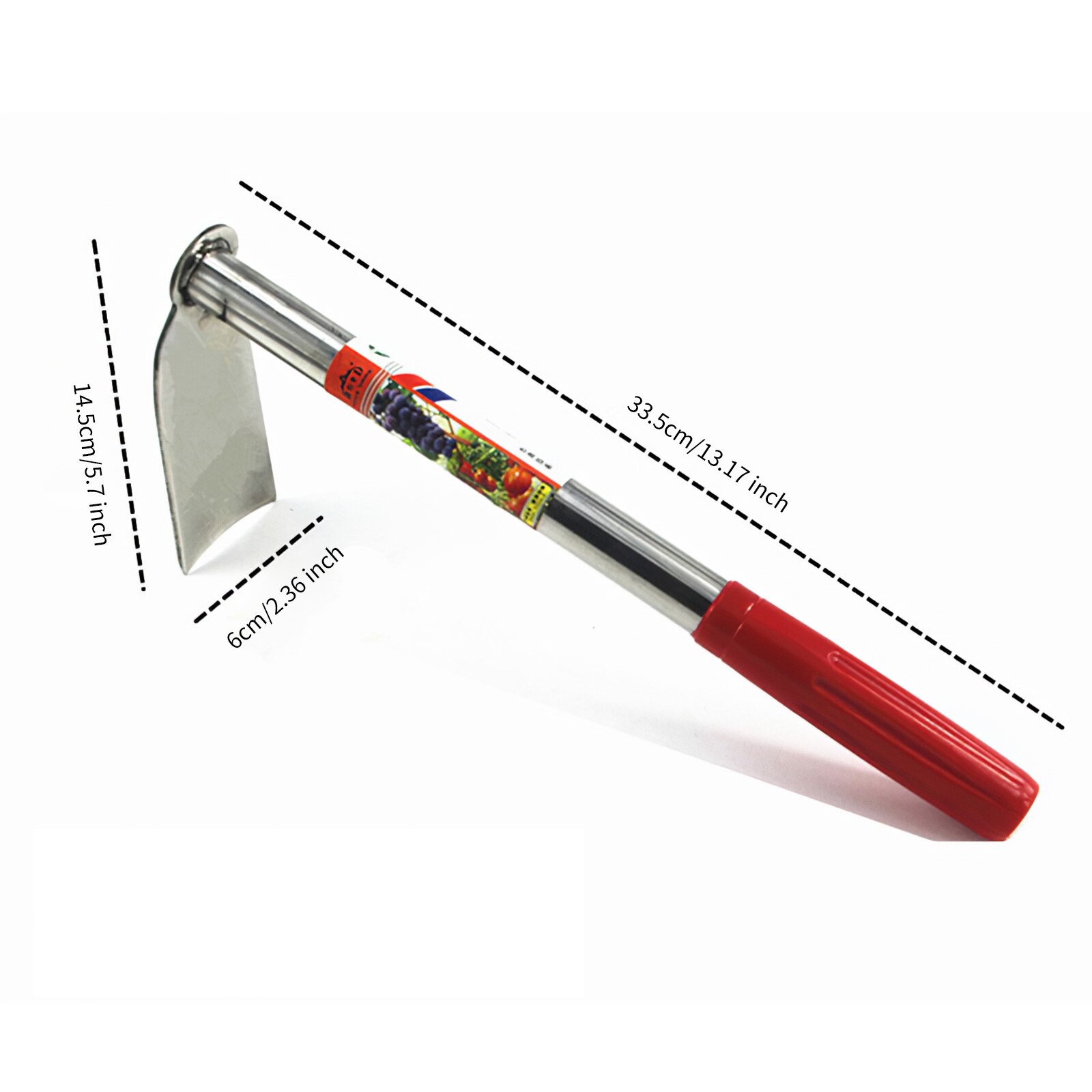 All-Steel Hoe Weeding Rake Farm Tools Wear Resistant Farming Hoe with Non-slip Handle Handheld Weeding Tool