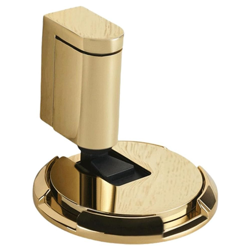 Heavy Duty Magnetic Door Stopper Zinc Alloy Mechanical Doorstop Adjustable Door Holder Non-punch Sticker Furniture Door Hardware: Dark Grey